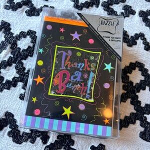 Hallmark Razzle Dazzle Thank You shaker Cards SEVEN cards blank inside